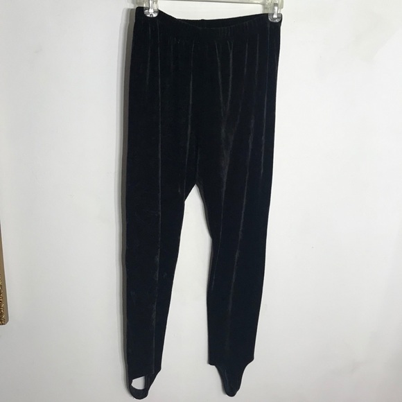 Vintage Velvet Black Stirrup Pant Juniors Sz Large - Picture 1 of 7